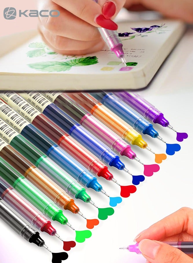 كاكو 12 حزمة أقلام جيل ألوان مختلطة، حبر سريع الجفاف وسلس 0.5 مم إبري دقيق، سعة كتابة كبيرة 1000 متر للوازم العودة للمدرسة والمكتب والطلاب - Image 1